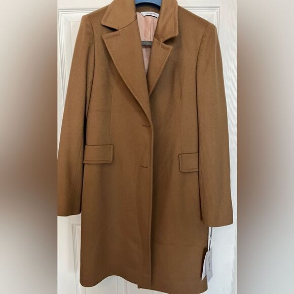 Fleurette Notched Collar Wool Walker Coat in Vicuna Camel $ 1098.00 NWT - Picture 4 of 8
